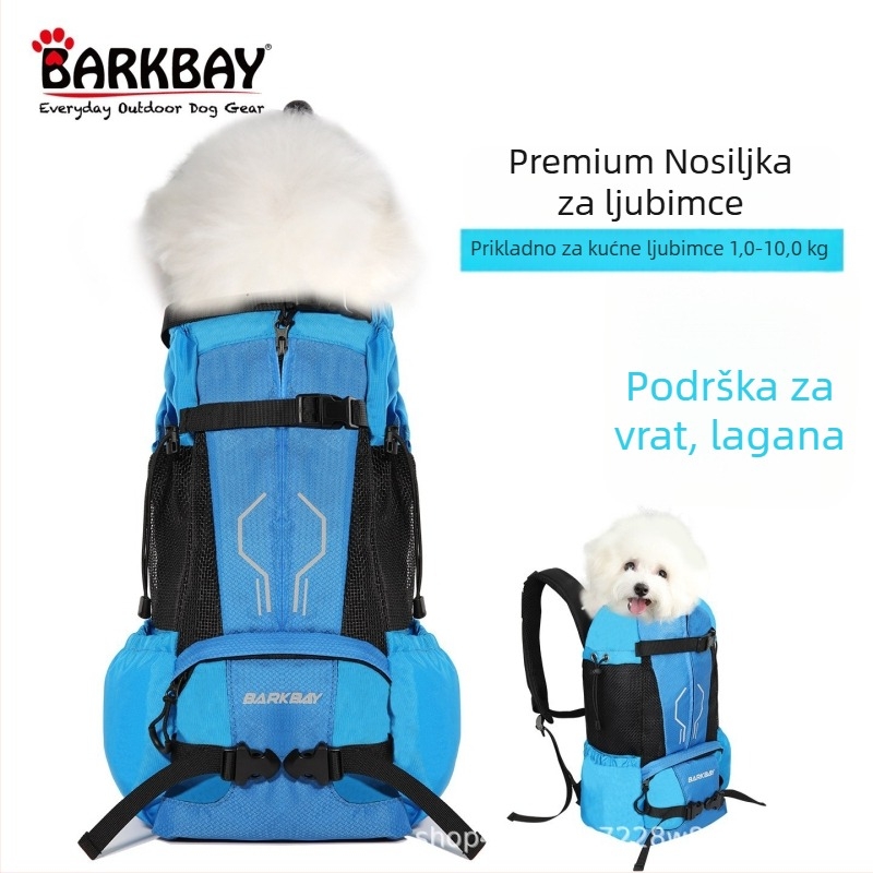 Torba za pse za aktivnosti na otvorenom i putovanja, prozračna s prednjom torbom i dvostrukim kaiševima (Materijal: Oxford platno; Kapacitet: 56–75 L; Uzorak: slova; Proizvodni broj: 13126XYW)