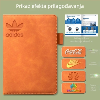 Bilježnica s koricom od imitacije kože, ljepilo povez, papir od šumskih vlakana, 80 g/m², 200–300 stranica
