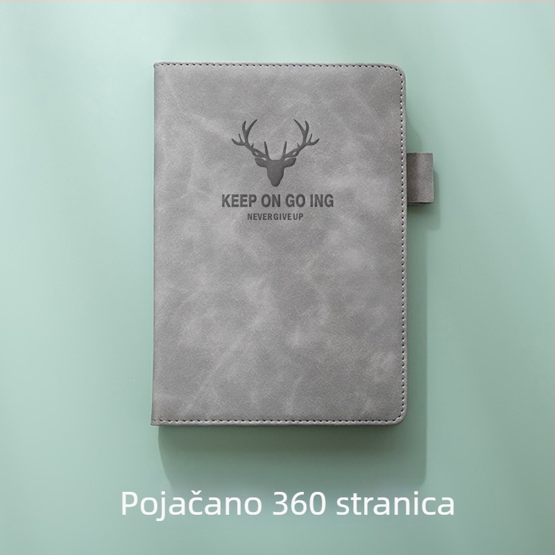 Bilježnica s koricom od imitacije kože, ljepilo povez, papir od šumskih vlakana, 80 g/m², 200–300 stranica