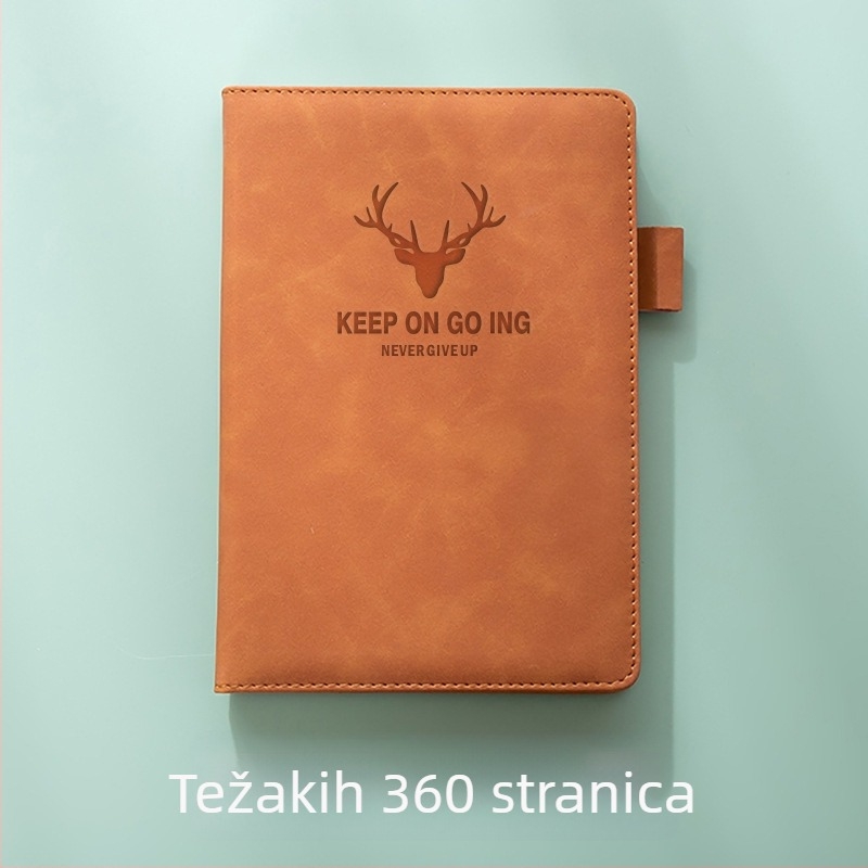 Bilježnica s koricom od imitacije kože, ljepilo povez, papir od šumskih vlakana, 80 g/m², 200–300 stranica
