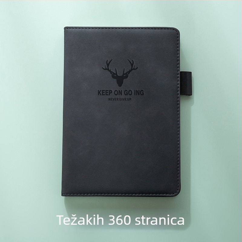 Bilježnica s koricom od imitacije kože, ljepilo povez, papir od šumskih vlakana, 80 g/m², 200–300 stranica