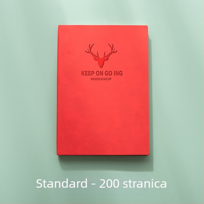 Bilježnica s koricom od imitacije kože, ljepilo povez, papir od šumskih vlakana, 80 g/m², 200–300 stranica