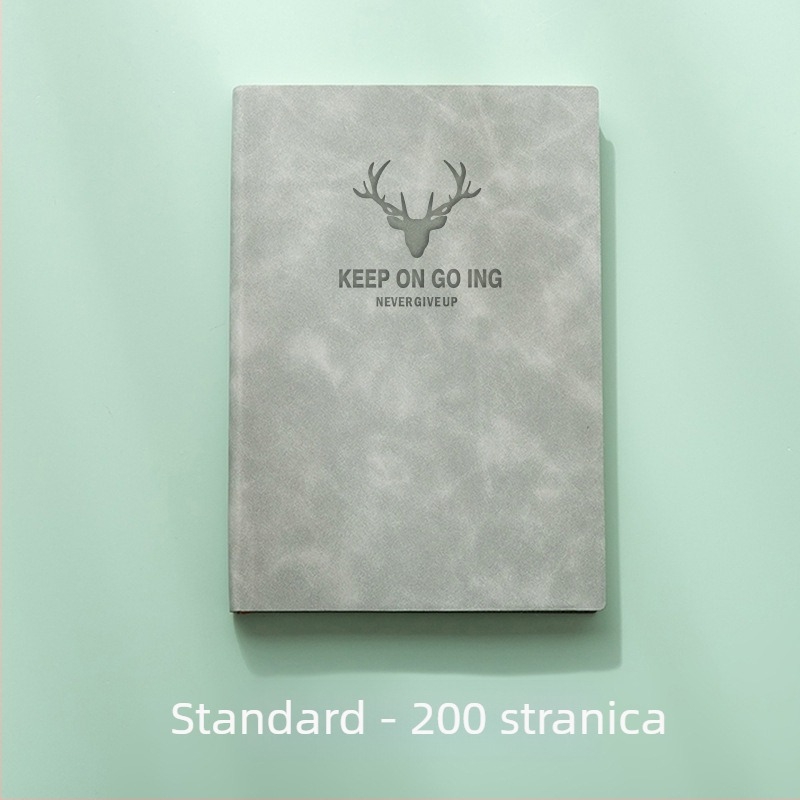 Bilježnica s koricom od imitacije kože, ljepilo povez, papir od šumskih vlakana, 80 g/m², 200–300 stranica