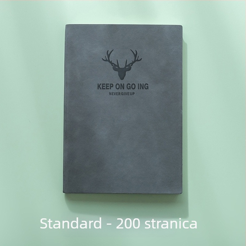 Bilježnica s koricom od imitacije kože, ljepilo povez, papir od šumskih vlakana, 80 g/m², 200–300 stranica