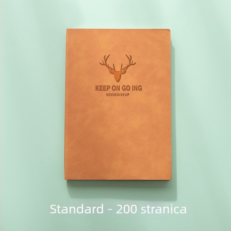 Bilježnica s koricom od imitacije kože, ljepilo povez, papir od šumskih vlakana, 80 g/m², 200–300 stranica