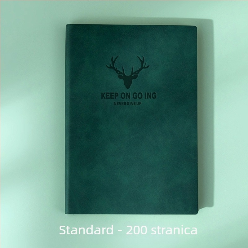 Bilježnica s koricom od imitacije kože, ljepilo povez, papir od šumskih vlakana, 80 g/m², 200–300 stranica
