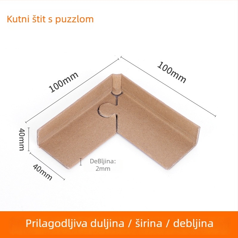 Zaštitnik kutnog od kraft papira sa zaključavanjem, 90° pravi kut, ojačana verzija