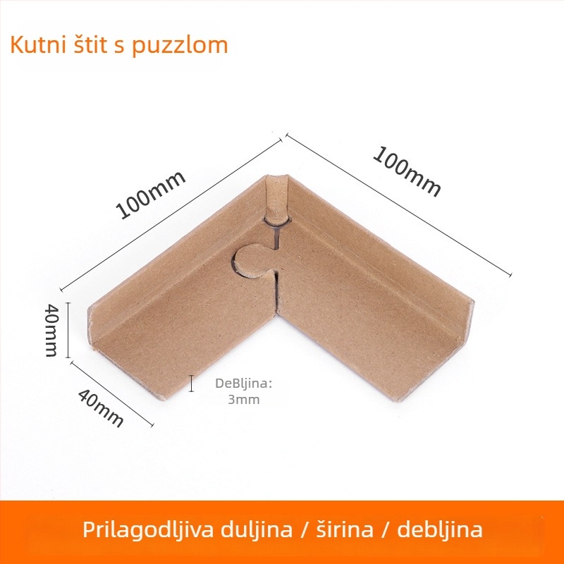 Zaštitnik kutnog od kraft papira sa zaključavanjem, 90° pravi kut, ojačana verzija