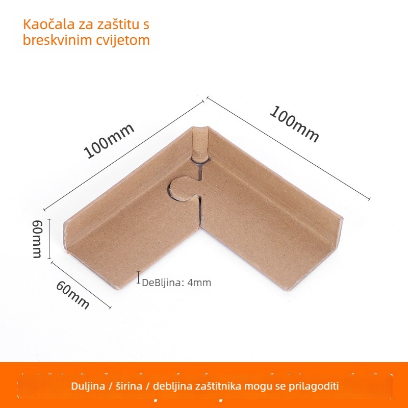 Zaštitnik kutnog od kraft papira sa zaključavanjem, 90° pravi kut, ojačana verzija