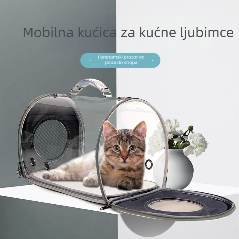 Torba za mačke, PU materijal, kapacitet 35L, čvrsta konstrukcija