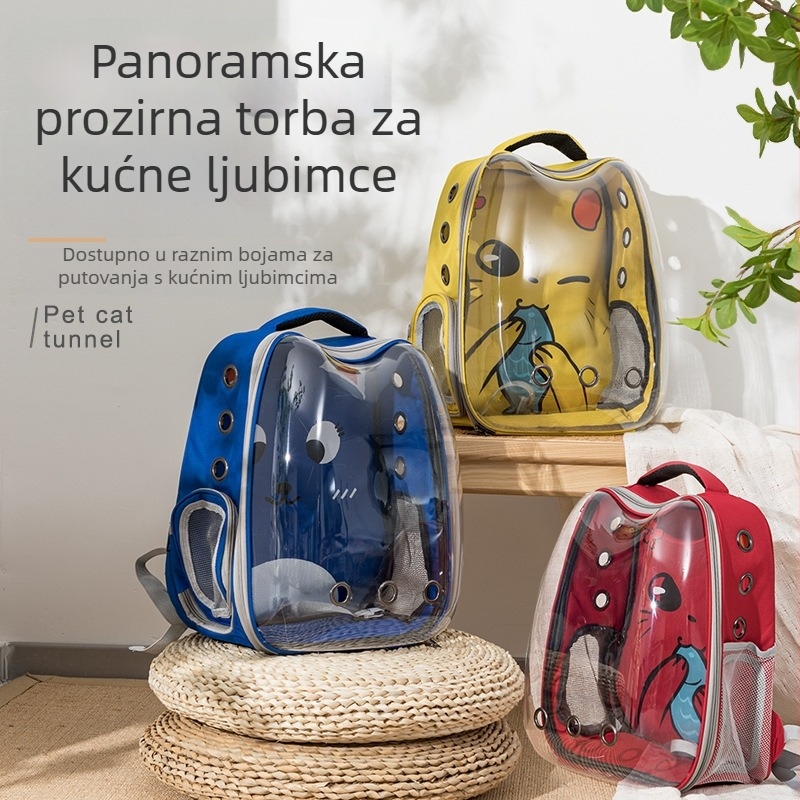 Torba za kućne ljubimce u obliku kozmičke kapsule s mačjim ušima, životinjski uzorak, kapacitet 10000