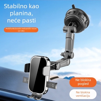 Auto držač za telefon u automobilu s vakuumskom čašicama za ploču instrumenata — univerzalna kompatibilnost, minimalistički stil, snaga 5W