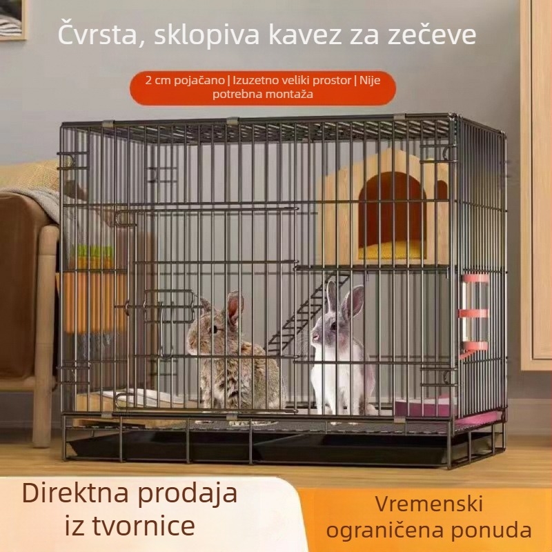 Gnijezdo za kućne ljubimce od nehrđajućeg čelika, unutarnja kućica za zečeve, prostrano