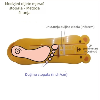 Dječji mjerni alat za stopalo u obliku medvjedića - JT001, plastični; AN001; prikladan tip obuće 11977595930; kineskog stila