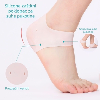 Silikonska zaštita pete – zaštita od pucanja i trljanja; Model: zaštita pete; Pogodno za tenisice, kožne cipele, čizme, sandale; Stil: svakodnevni