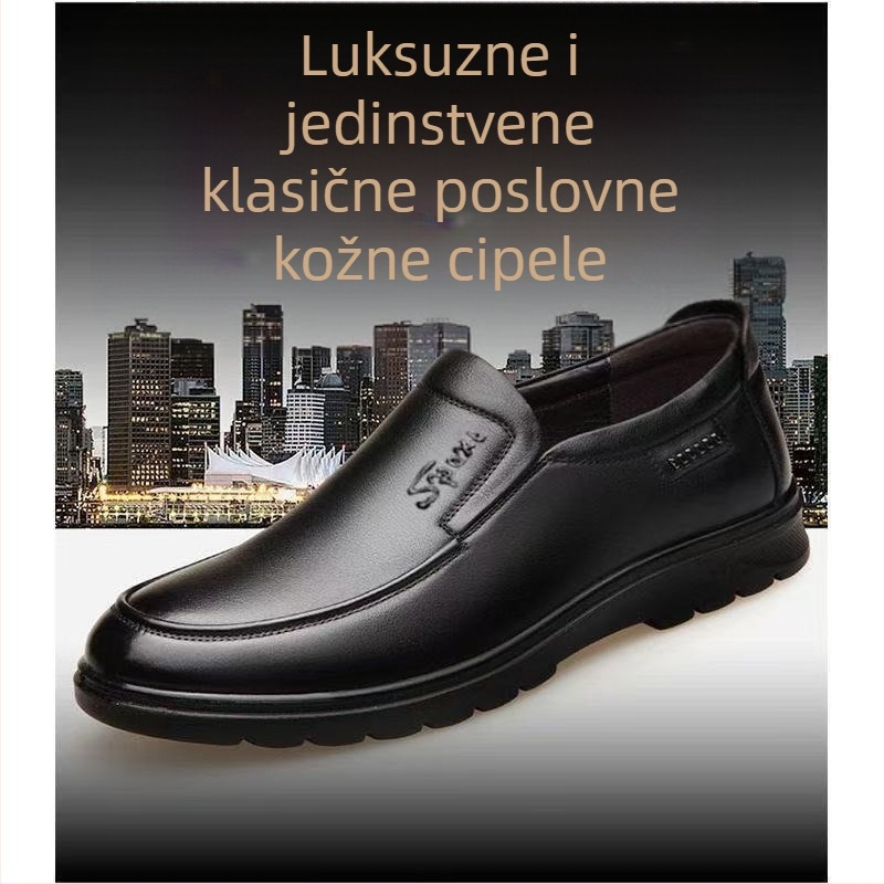 Muške Slip-On cipele od mikrovlaknaste kože s gumom potplatom — otporne na habanje, protuklizne, svakodnevni poslovni stil