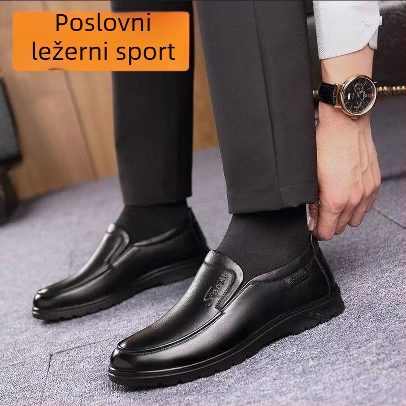 Muške Slip-On cipele od mikrovlaknaste kože s gumom potplatom — otporne na habanje, protuklizne, svakodnevni poslovni stil