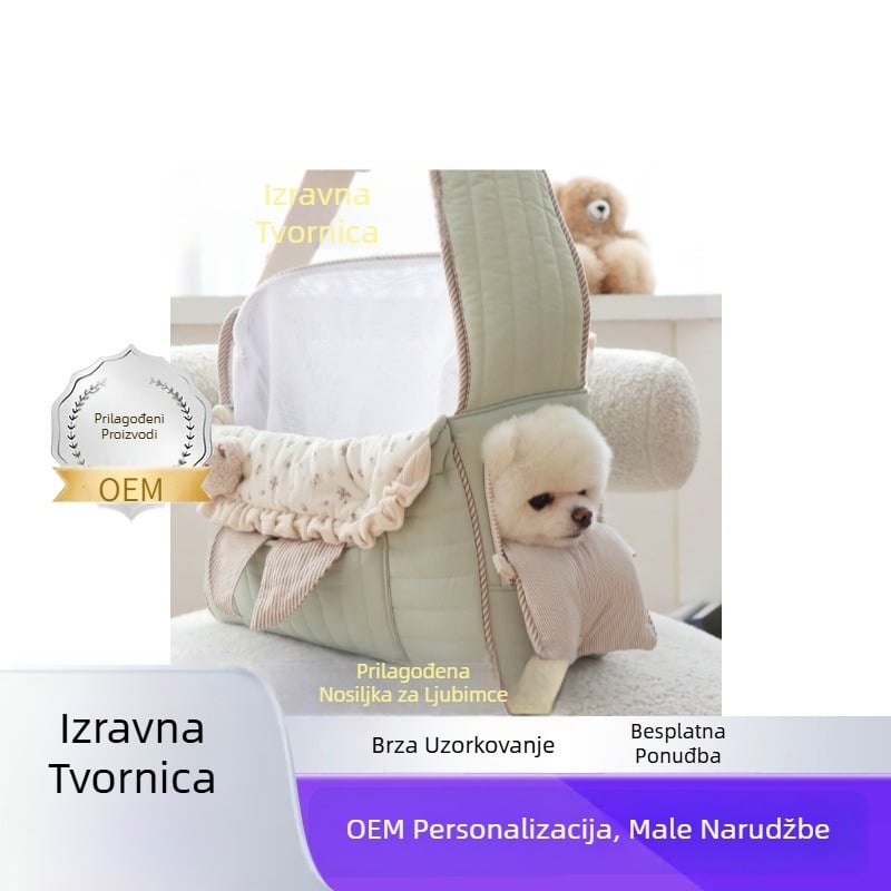 Torba za kućne ljubimce s prugastim uzorkom, pamuk materijal, kapacitet 30–40 L