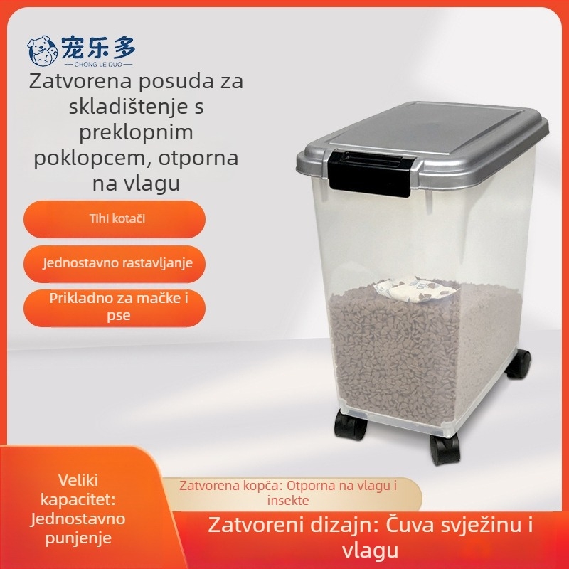 Kutija za skladištenje hrane za pse i mačke, hermetična, otporna na štetočine i vlagu; 7,5 kg pseće hrane; 10 kg/15 kg mačje hrane