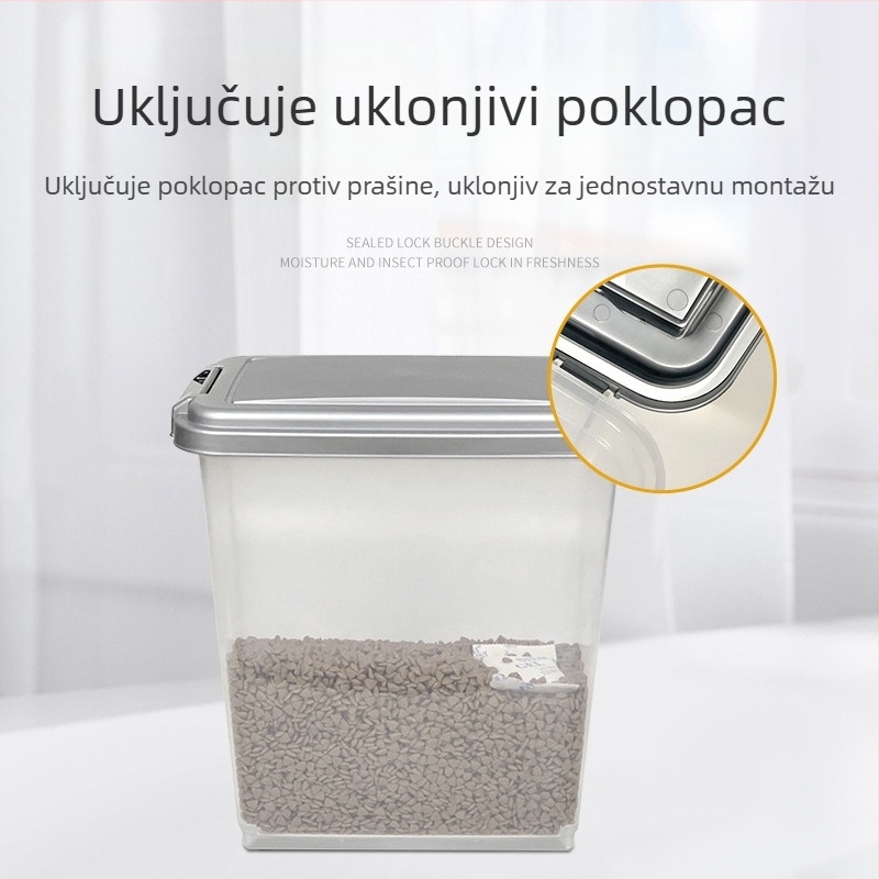 Kutija za skladištenje hrane za pse i mačke, hermetična, otporna na štetočine i vlagu; 7,5 kg pseće hrane; 10 kg/15 kg mačje hrane