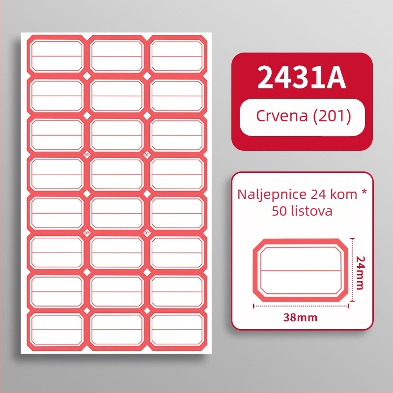 Ručna samoljepljiva etiketa - Marka: Kaba Bear, Model: Kbx-2431, Materijal: samoljepljiv, Prilagodba: Da