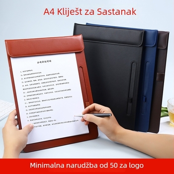 Xianbo A4 kožna konferencijska mapa s magnetskim zatvaračem i čvrstim klipom, 256×338 mm