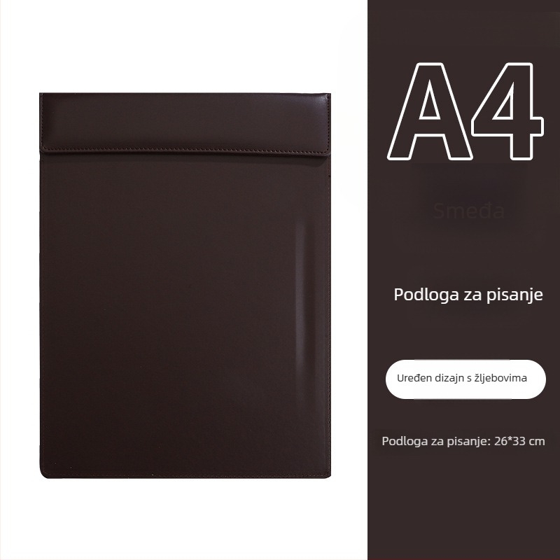 Xianbo A4 kožna konferencijska mapa s magnetskim zatvaračem i čvrstim klipom, 256×338 mm