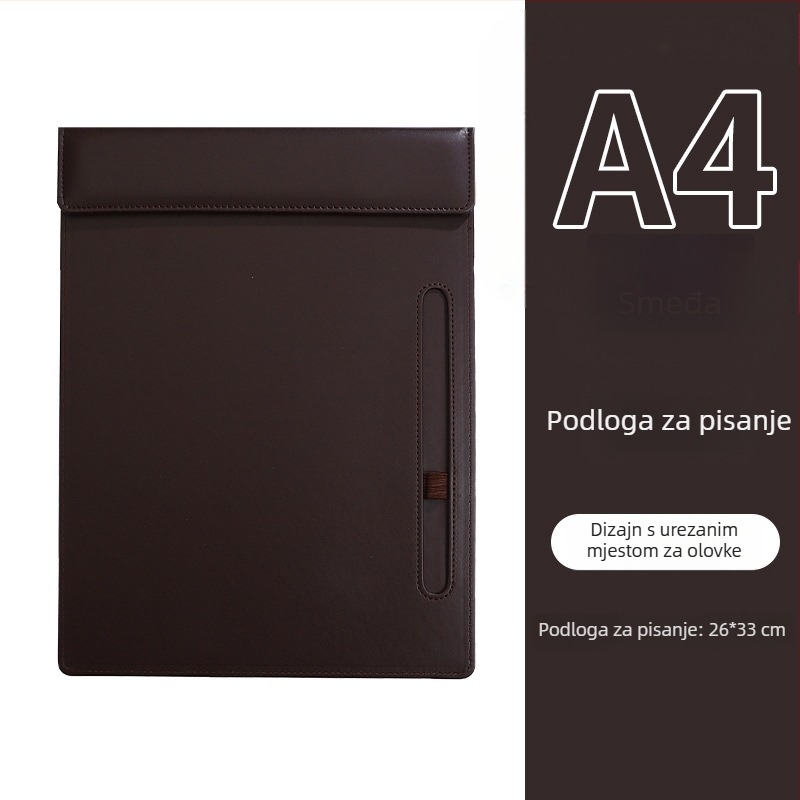 Xianbo A4 kožna konferencijska mapa s magnetskim zatvaračem i čvrstim klipom, 256×338 mm