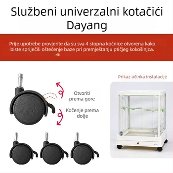 Univerzalni kotači za kavez za ptice – metal; porijeklo Guangdong; uvoz: Ne; kategorija proizvoda: kućni ljubimci