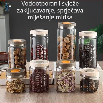 Crystal Can staklena posuda za hranu s poklopcem, otporna na vlagu i zapečaćena, kapacitet 301-500 ml, pogodna za mikrovalnu pećnicu
