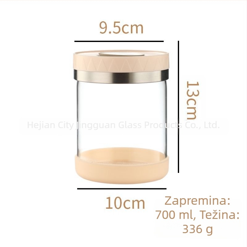 Crystal Can staklena posuda za hranu s poklopcem, otporna na vlagu i zapečaćena, kapacitet 301-500 ml, pogodna za mikrovalnu pećnicu