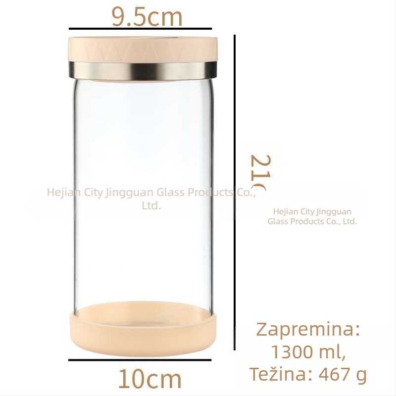 Crystal Can staklena posuda za hranu s poklopcem, otporna na vlagu i zapečaćena, kapacitet 301-500 ml, pogodna za mikrovalnu pećnicu