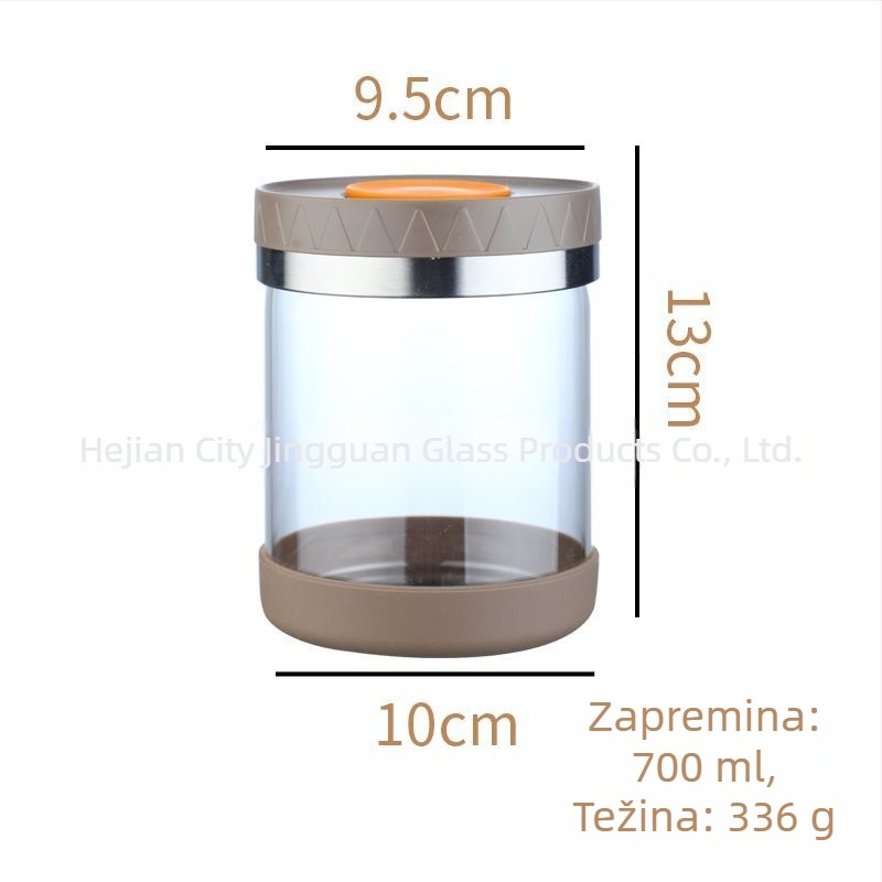 Crystal Can staklena posuda za hranu s poklopcem, otporna na vlagu i zapečaćena, kapacitet 301-500 ml, pogodna za mikrovalnu pećnicu