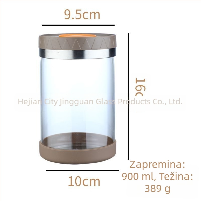 Crystal Can staklena posuda za hranu s poklopcem, otporna na vlagu i zapečaćena, kapacitet 301-500 ml, pogodna za mikrovalnu pećnicu