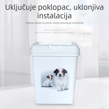 Pet Ledo plastična kutija za pseću hranu, 10 kg, Flip-Top s dvostrukim poklopcem, otporna na vlagu
