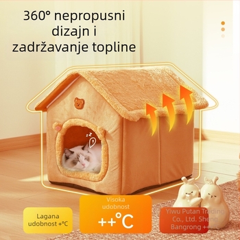 Mačje gnijezdo za unutarnju upotrebu – toplo zimi, perivo, sve sezone, pogodno za mačke i manje životinje; materijal: špong