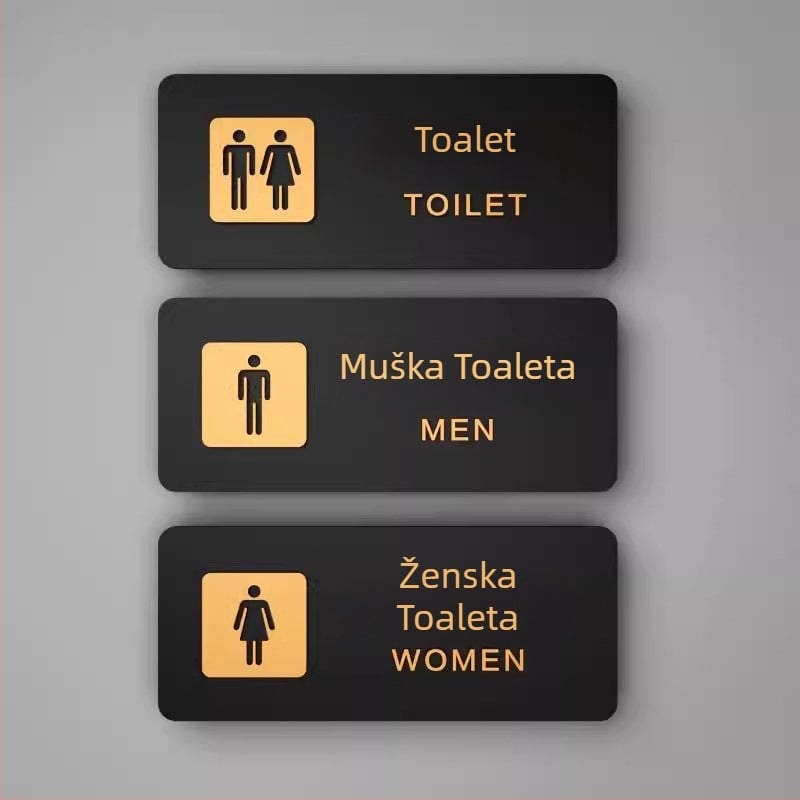 Beilong akrilne oznake za WC | samoljepljive, za hotele i kućnu upotrebu