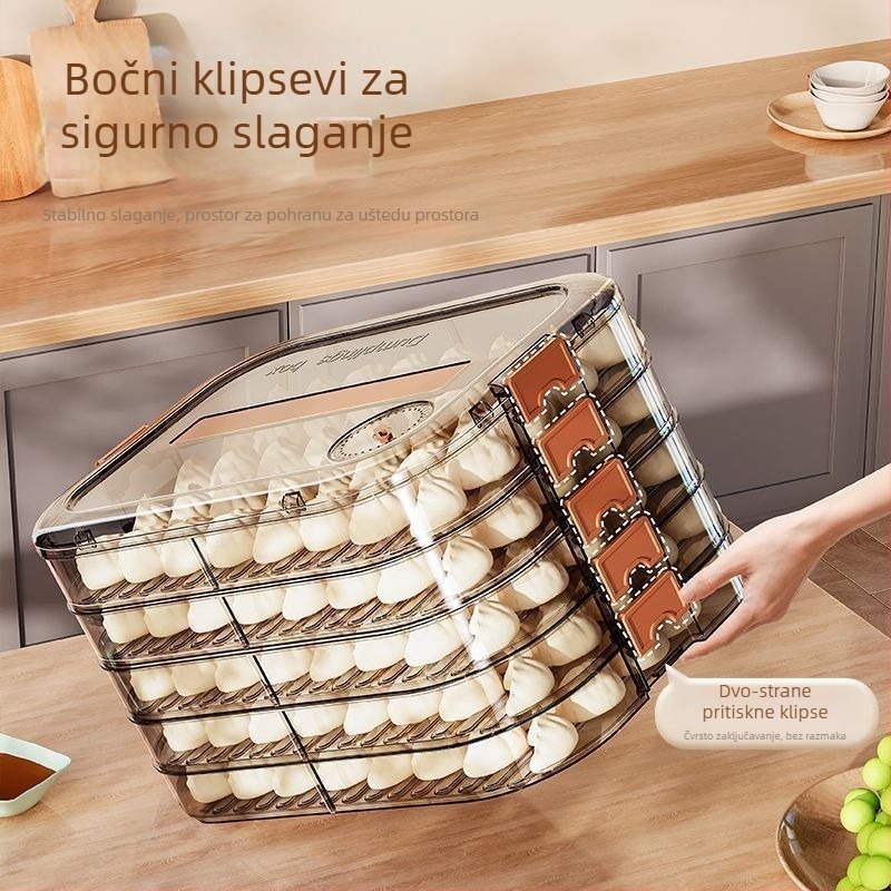 Kutija za pohranu knedli, plastična, višeslojna, prenosna, zatvorena za očuvanje svježine