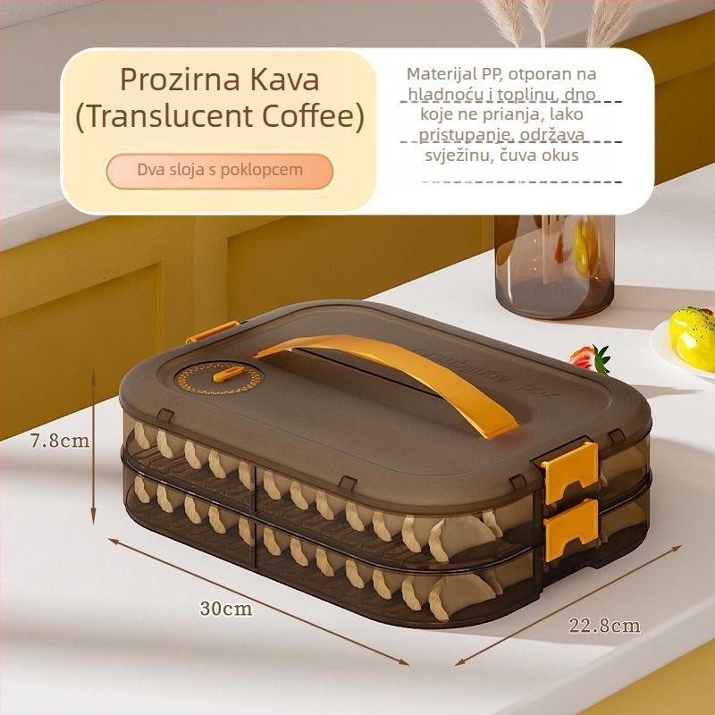 Kutija za pohranu knedli, plastična, višeslojna, prenosna, zatvorena za očuvanje svježine