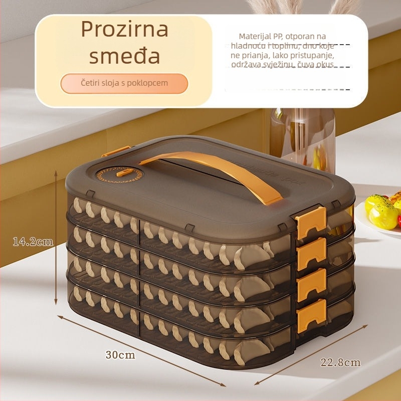 Kutija za pohranu knedli, plastična, višeslojna, prenosna, zatvorena za očuvanje svježine