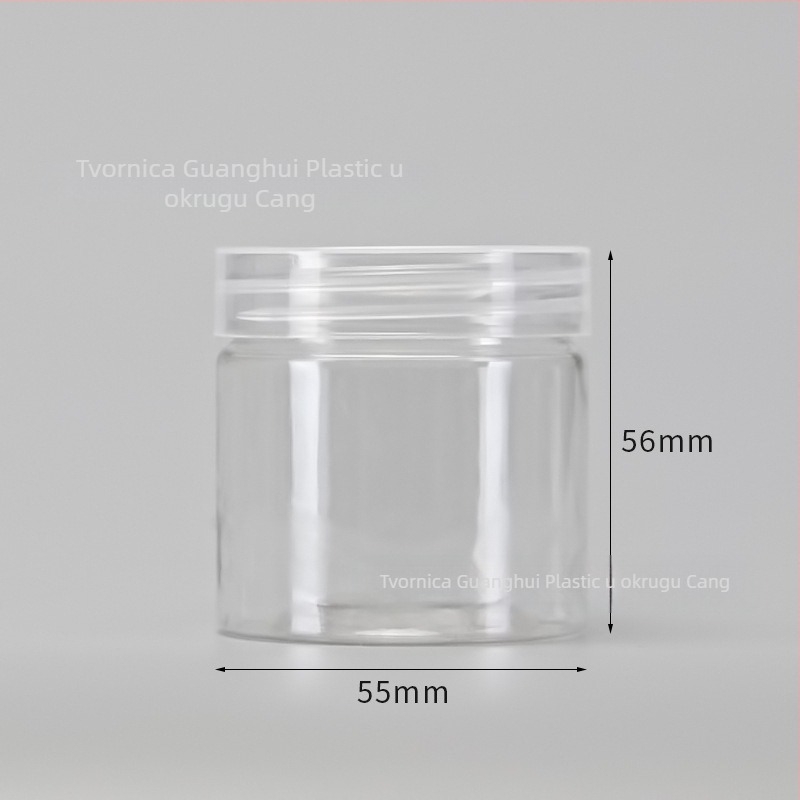 PET plastična posuda s širokim otvorom i spiralnim navojem, transparentan kućni spremnik za skladištenje, više oblika