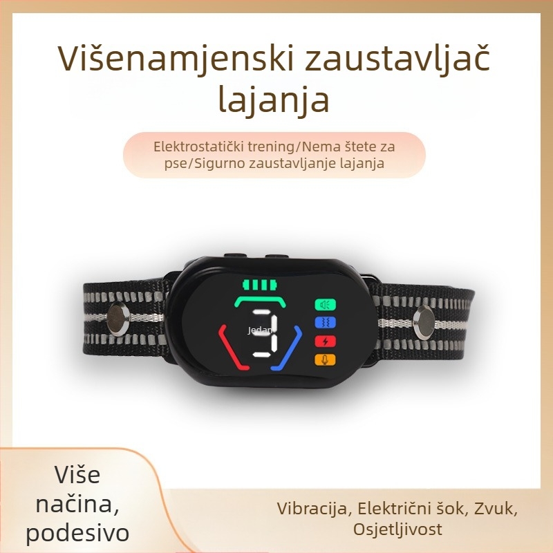 Automatska ogrlica protiv lajanja za pse sa šarenim zaslonom i funkcijom samoučenja