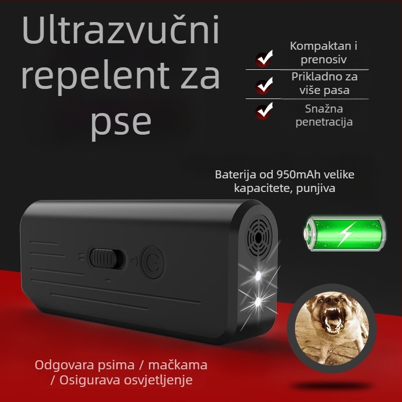 Ultrazvučni odgajivač psa, ručni uređaj protiv lajanja, JL-655 punjivi model, plastika, univerzalna upotreba, ovlaštena privatna marka