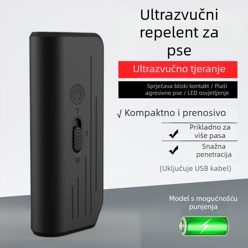 Ultrazvučni odgajivač psa, ručni uređaj protiv lajanja, JL-655 punjivi model, plastika, univerzalna upotreba, ovlaštena privatna marka