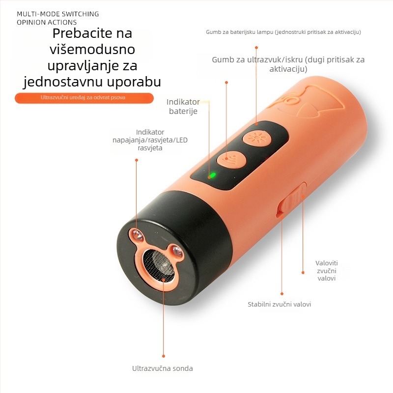 Ultrazvučni repeler za pse za vanjsku obuku - protiv lajanja, samoodbrana, pogodno za velike pse.