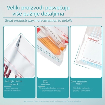 Laboratorijske ziplock vrećice za uzorke, samouzatvarajuće, debeli plast, kružni oblik, dnevna upotreba ambalaže