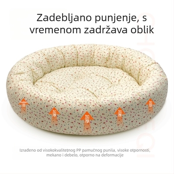 Okruglo gnijezdo za mačke od flanele, za sve sezone, prozračan i održava toplinu