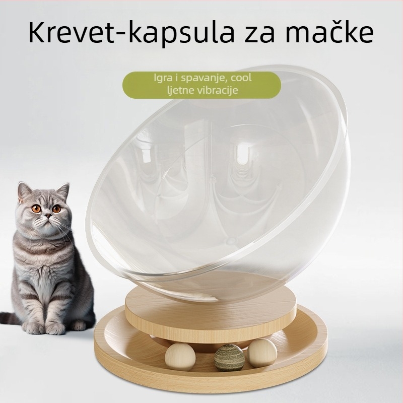 Mačje gnijezdo za sve sezone, svemirska kapsula, prozirno akrilno ležište za mačke