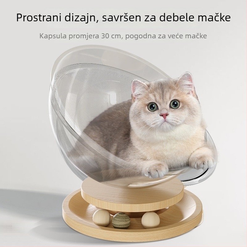 Mačje gnijezdo za sve sezone, svemirska kapsula, prozirno akrilno ležište za mačke