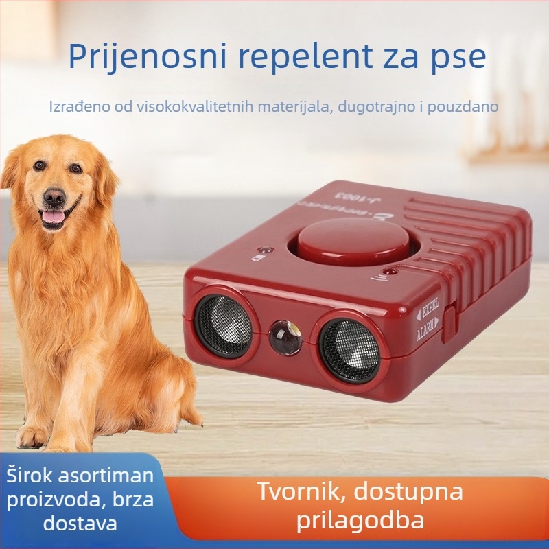 Prijenosni ultrazvučni odgurnik za pse, plastično kućište, opće korištenje, s LED svjetlom